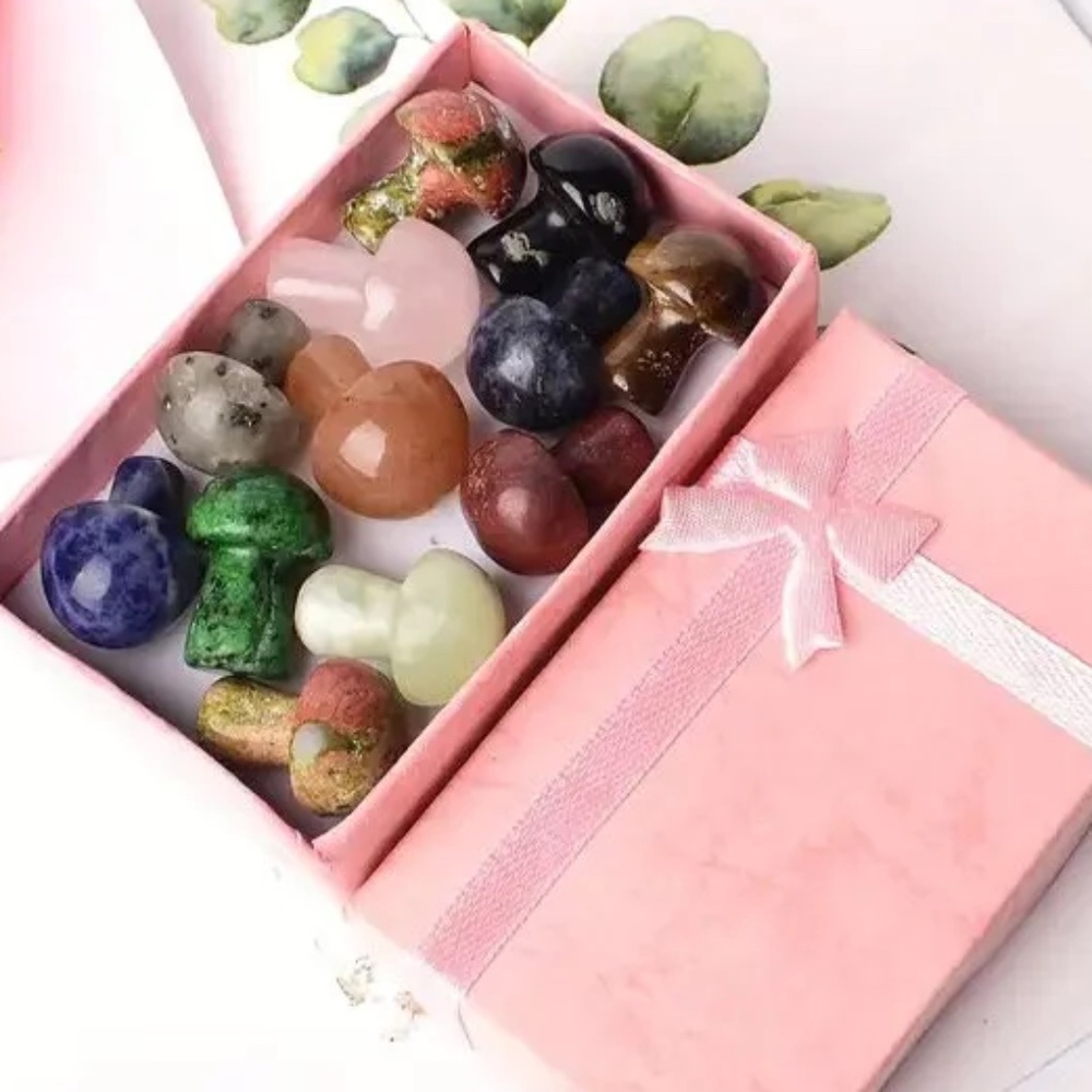 Crystal Mushroom Set in Gift Box